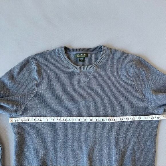 Eddie Bauer Gray Knit Crewneck Heavyweight Cotton Sweater Men’s Size XXL - Picture 6 of 9